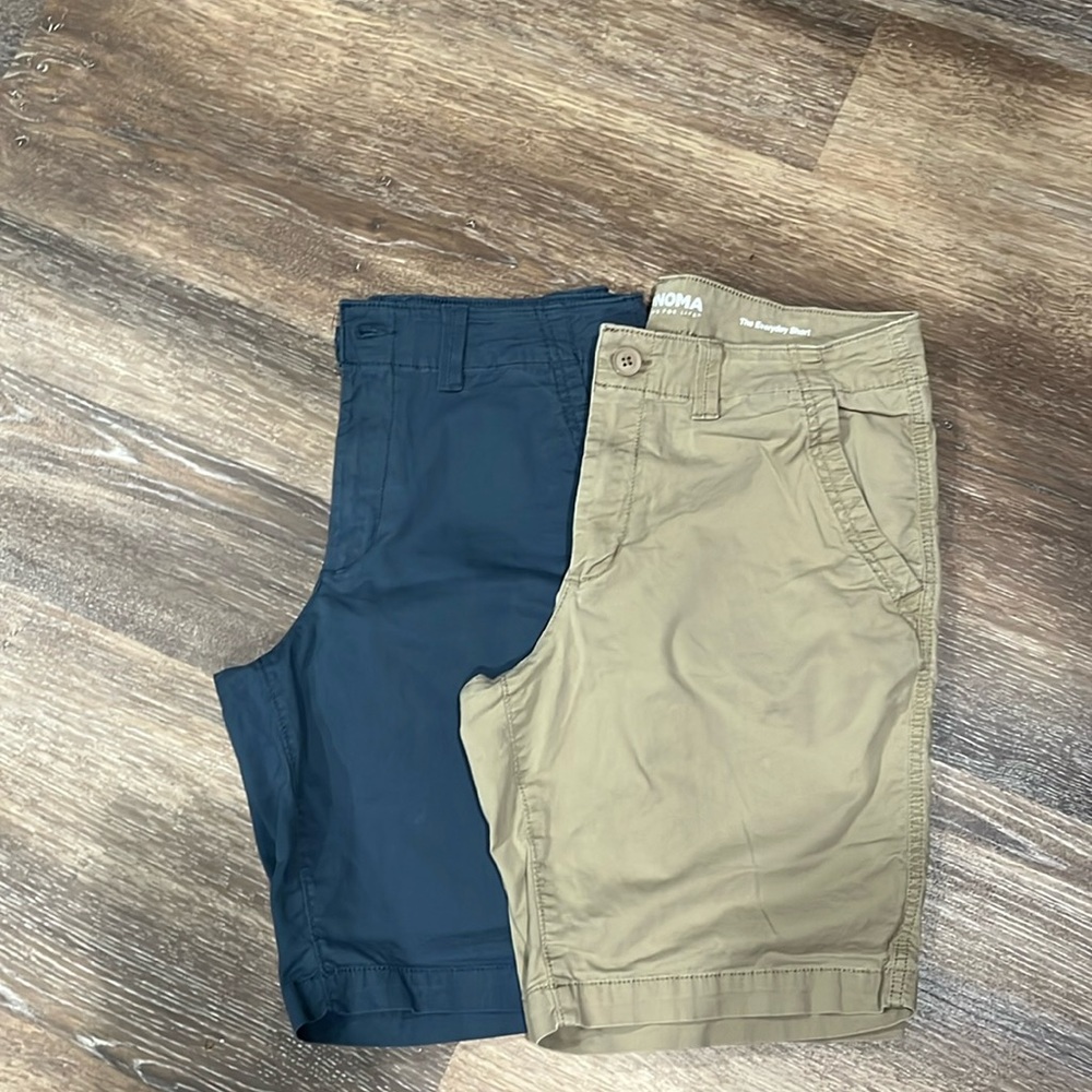 Sonoma men’s flat front chino shorts, 2 PAIRS for the price of 1